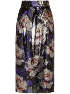 Dolce & Gabbana юбка-карандаш длины миди с пайетками, фиолетовый