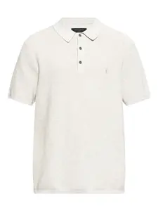 Фактурная рубашка поло AllSaints, нейтральный