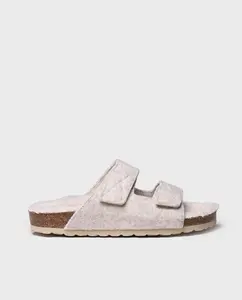 Женские войлочные тапочки с открытым носком и нескользящей подошвой Toni Pons, цвет Crudo