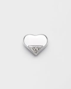 Одиночная серьга Eternal Gold Nano Heart из белого золота с выращенным в лаборатории бриллиантом Prada, серебряный