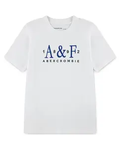 Футболка Signature для мальчика Abercrombie, белый