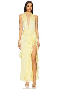 Длинное платье Celenia maxi dress Nbd, pale yellow
