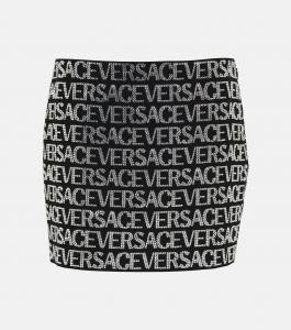 Мини-юбка с логотипом Versace, черный