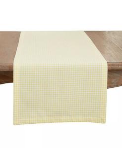 Традиционная настольная дорожка в мелкую клетку, 16x72 дюйма Saro Lifestyle, желтый