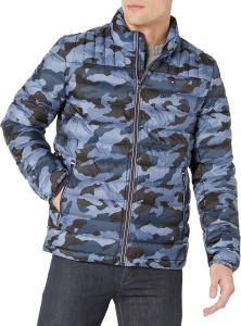 Мужская утепленная пуховая куртка Tommy Hilfiger с возможностью упаковки, Blue Camo