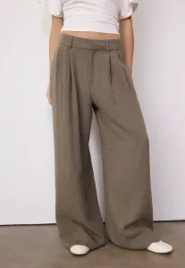 Брюки в деревенском стиле с регулируемыми пуговицами Stradivarius, Mottled Light Brown