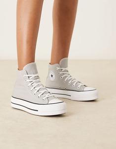 Кеды Converse Chuck Taylor All Star Lift Hi на платформе серого цвета