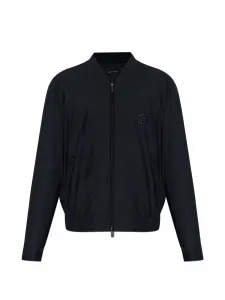Бомбер с вышитым логотипом Giorgio Armani, черный