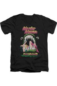 Футболка с коротким рукавом и V-образным вырезом для взрослых с героями комиксов DC Jaws Gildan, черный