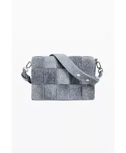 Женская сумка среднего размера с плетеным эффектом денима Desigual, синий