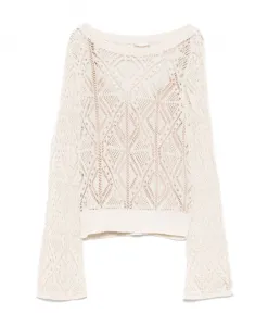 Натуральный пуловер, стильный, удобный, повседневный, уютный. Liu Jo, бежевый