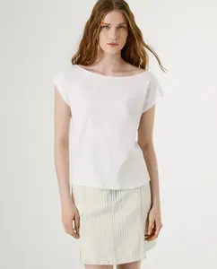 Женская футболка с коротким рукавом и вырезом на спине Pepe Jeans, белый