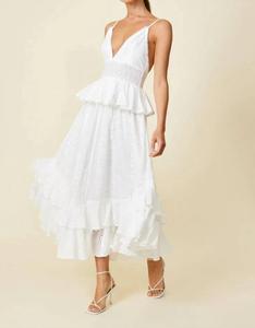 Платье макси с люверсами Lotus в белом цвете line and dot