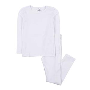 Детские двухсекционные термопижамы нейтрального сплошного цвета Leveret, белый
