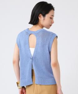 Пуловер без рукавов с разрезом сзади Babylone, цвет Light Blue 82