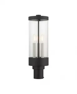 Уличный фонарь Hillcrest с тремя лампами на столбе Livex, black