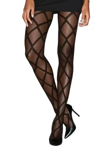 Золотистые колготки Petite Fleur с графическим узором Petite Fleur Gold, черный