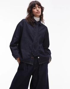 Свободная джинсовая рубашка ASOS DESIGN с галстуком цвета индиго