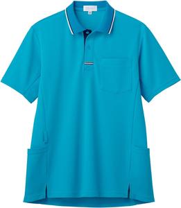 Футболка-поло с коротким рукавом PROFeeling (унисекс) - прохладная, с боковыми карманами, лавандовый, бирюзово-синий