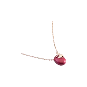 Колье Dada Arrigoni Happy frog красно-пурпурного цвета из розового золота с бриллиантами