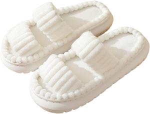 Женские тапочки с эффектом памяти для дома и спальни, вельветовые, как облако, с поддержкой свода стопы, для носки дома и на улице, для невесты, для больницы, с подошвой из ЭВА, противоскользящие, для медсестер, при плантарном фасциите Baimiu, белый