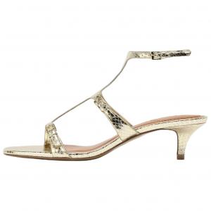 Сандалии женские с одним ремешком 4 см, золотистые ZARA, Gold