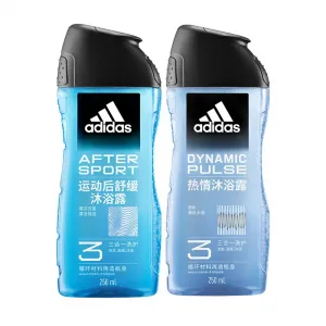 Мужской 3 в 1 гель для душа очищение, увлажнение, смягчение успокаивающий после тренировки 600мл + Enthusiasm 600мл Adidas