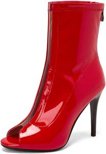 JOEUSTY Женские модные босоножки с открытым носком на шпильке, эластичные, сексуальные высокие каблуки, вечерние ботильоны