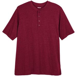 Мужская легкая безусадочная футболка Kingsize Big & Tall на пуговицах на пуговицах KingSize, цвет Rich Burgundy