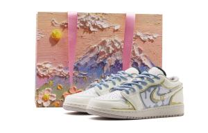 Air 1 амортизация, износостойкие низкие кеды Unisex Diamond Heather White Jordan, Lotus белый (Shopping Bag)