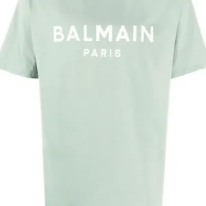 BALMAIN Футболка Unisex Aqua Green Crew Neck Moderate Straight Fit