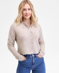 Укороченный женский кардиган с круглым вырезом On 34th, Serence Beige Heather