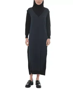 Платье, выполненное в смешанной технике Point, черный