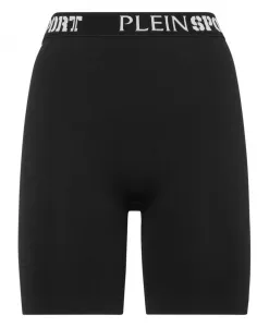 Ребристые бесшовные велосипедные шорты Plein Sport, черный