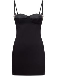 AREA твиловое платье мини с декором Heart, черный