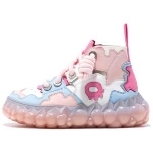 Высокие повседневные кроссовки OETZI для женщин розово-белые