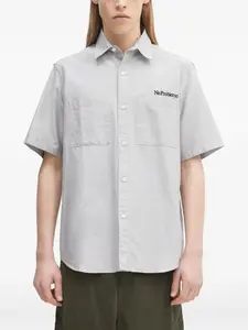 Рубашка с вышитым логотипом Aries, серый