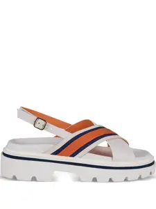 Босоножки с перекрестными ремешками Santoni, белый