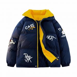 Пуховик Unisex Stand Collar Moderate Padded HUANQIU, темно-синий