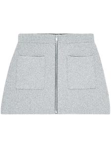 Трикотажная юбка на молнии GANNI, серый