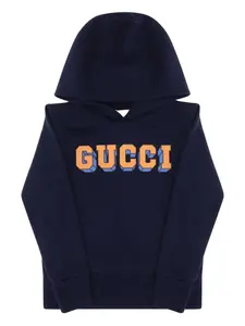 Худи с логотипом Gucci Kids, синий