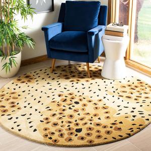 SAFAVIEH Soho Collection ковер 244 x 244 см Gold / Black SOH715A ручной работы из премиальной шерсти и вискозы