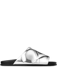 Сандалии с эффектом металлик JIMMY CHOO, серебяный