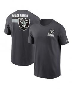 Мужская антрацитовая футболка Las Vegas Raiders Blitz Essential Nike, серебро