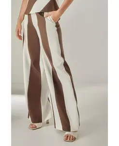 Женские полосатые брюки свободного кроя Nasty Gal, коричневый