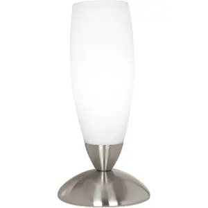 Настольная лампа EGLO «SLIM», 1 лампочка, лампочка E14 | Лампы можно менять без лампочек, цвет nickelfarben/weiß