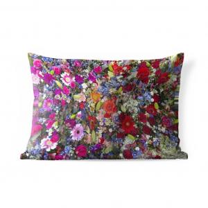 Уличная подушка MuchoWow - Цветочный дизайн в ярких цветах - 60x40 см - Устойчивость к атмосферным воздействиям - Подушка для отдыха - Чехлы для подушек - Декоративные чехлы для подушек - Декоративные чехлы для подушек, мультиколор