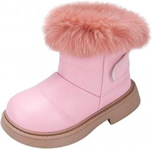 Сапожки для девочек зимние ботинки до щиколотки водоотталкивающие комфортные короткие теплые уютные противоскользящие вестерн-башмачки Generic, Pink