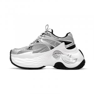 BASLS Серебряные дышащие низкие кроссовки на платформе 8 см унисекс [Специальная серия с колесиками], цвет Silver[Wheel Heels Special Edition]