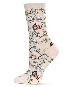 Женские носки Owls Crew Socks MeMoi, Oatmeal heather